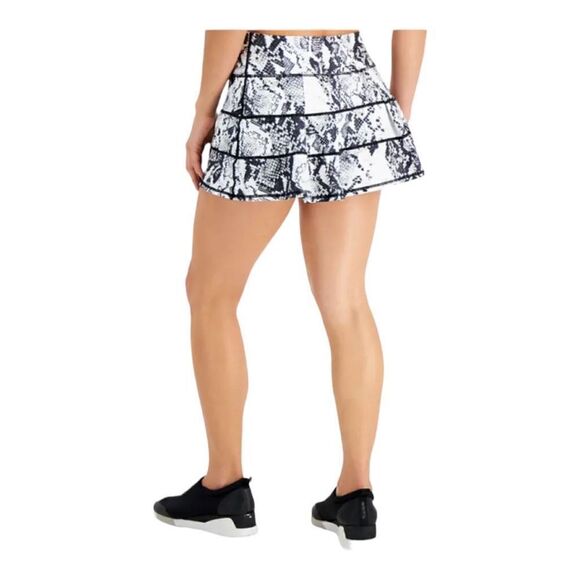 Ideology Women's Snake Print Lined Tiered A-Line Skort Black White Plus Size 3X - Picture 9 of 11